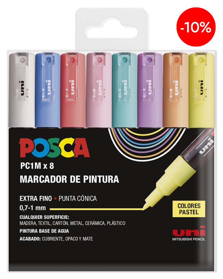 Retoladors Posca PC-1M 0,7mm pastel 8 colors