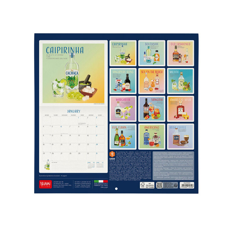 Calendario Legami 30x29 Pared Cheers Multiling&uuml;e 2027