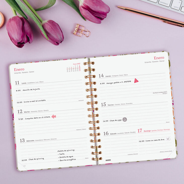 Agenda Finocam You Semana Vista Horizontal 2027 Castellano Hojas