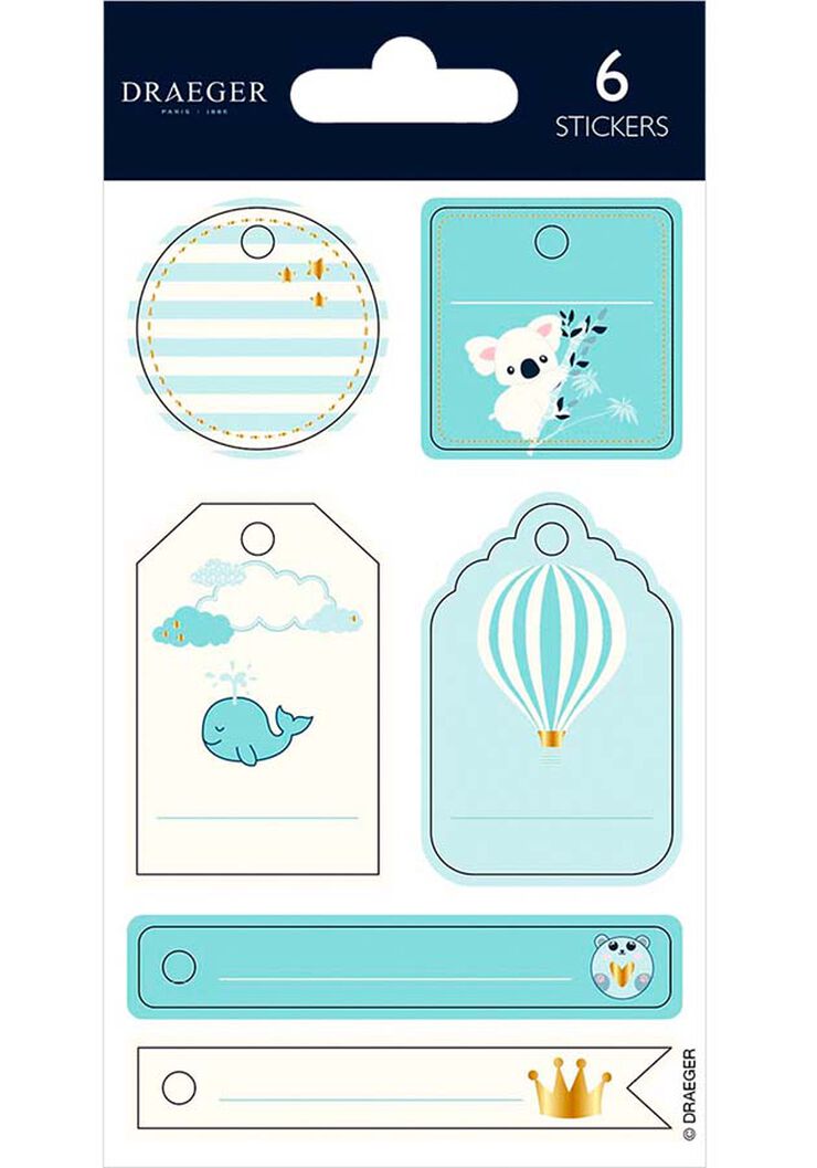 Stickers Draeger Infantil blau 6u