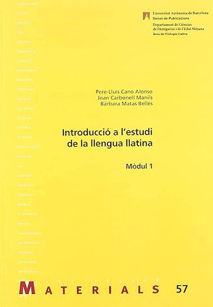 Introducció a l'estudi de la llengua llatina: Mòdul 1