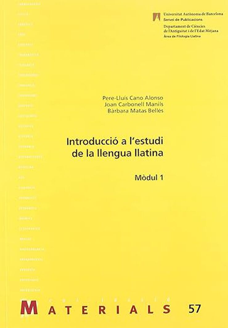 Introducció a l'estudi de la llengua llatina: Mòdul 1
