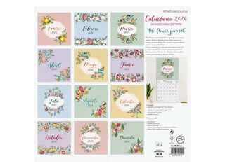 Calendario pared Finocam 30x30 2026 Flower Journal castellano