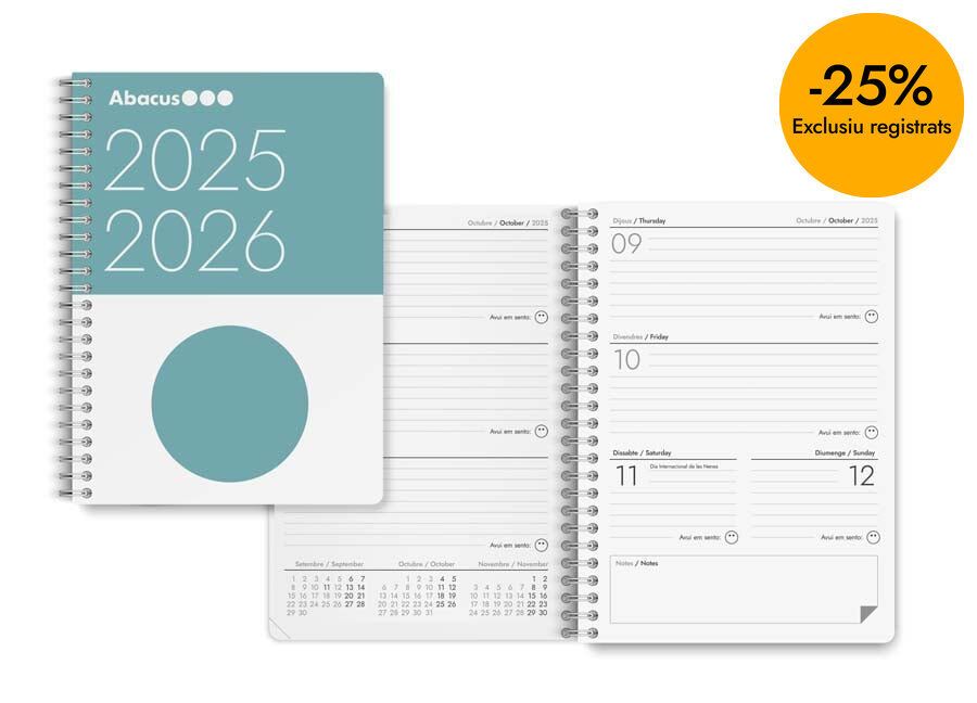 Agenda escolar Abacus 2025-26 semana vista catal&aacute;n