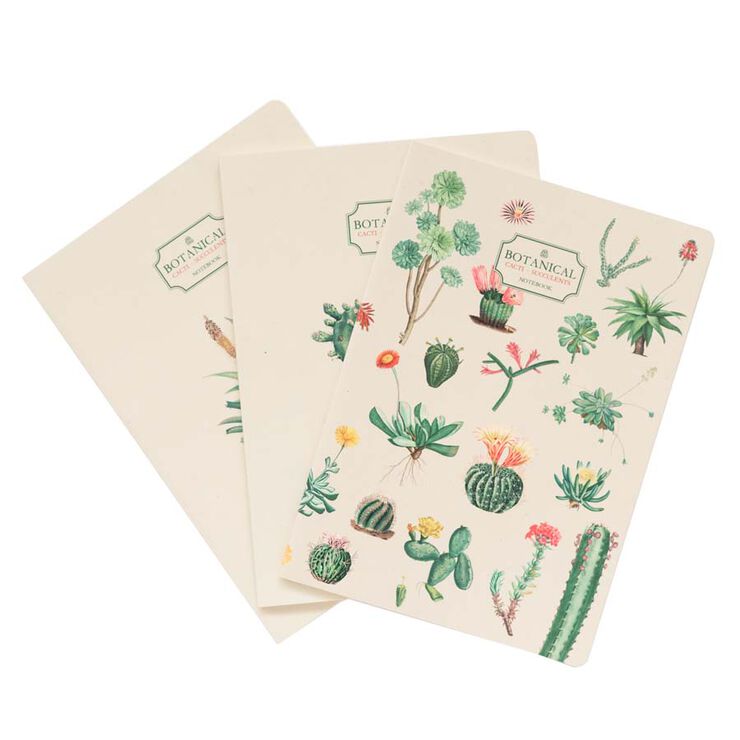 Pack 3 Libretas A5 Kokonote Botanical Cacti