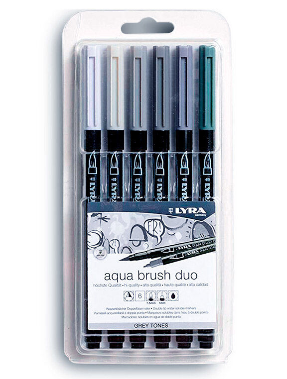Rotuladores Lyra Aqua Brush Duo Primarios 6 colores