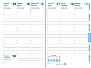 Agenda escolar Quo Vadis Equology A6 sem/vista mult. 2025-26 azul