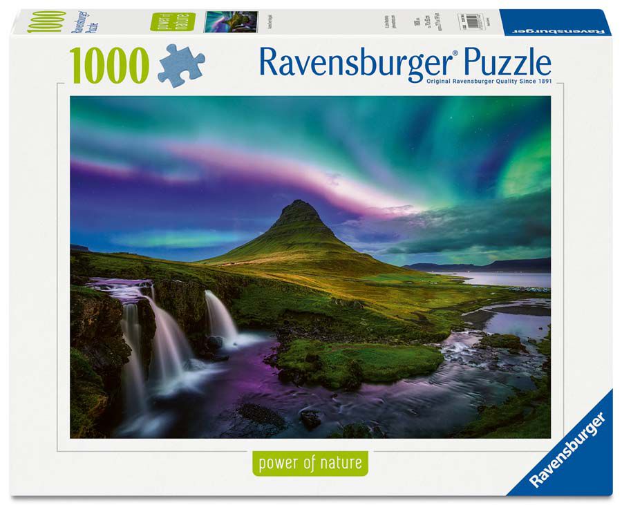 Puzle 1000 piezas Aurora en Kirkjufell
