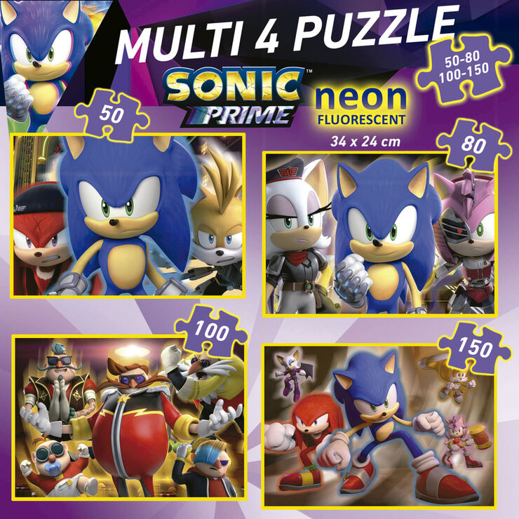 Puzle 50-80-100-150 peces Sonic Neon