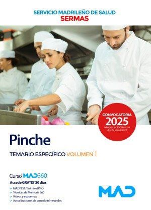 Pinche del Servicio Madrile&ntilde;o de Salud. Temario espec&iacute;fico volumen 1