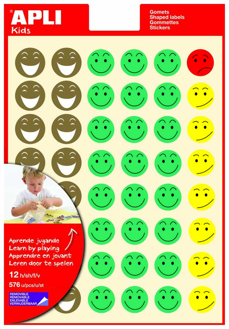 Gomets temàtics Mr. Smiley 12 fulls 48u