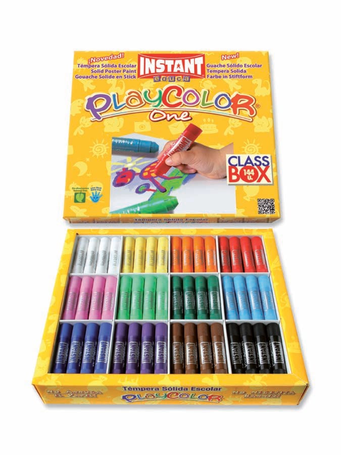 T&eacute;mpera s&oacute;lida Playcolor 10g pack escolar 144u