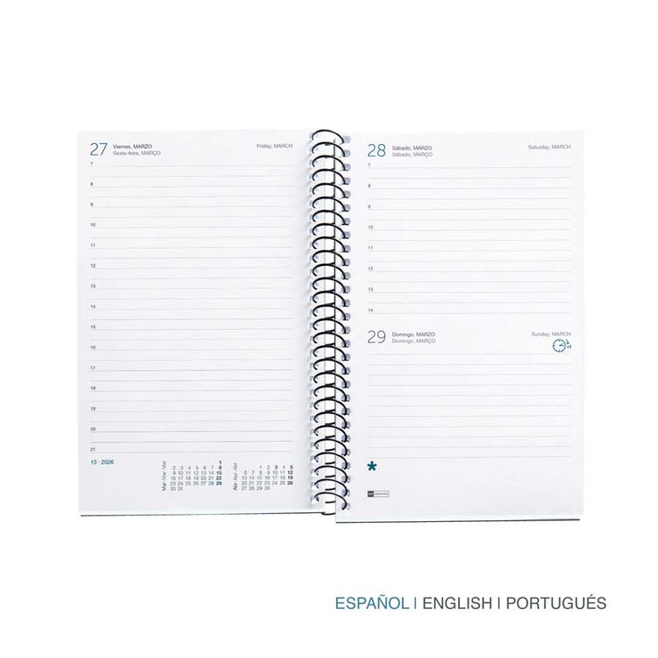 Agenda Espiral Miquelrius Activa dia/pàg mult 2026 Calm grafito