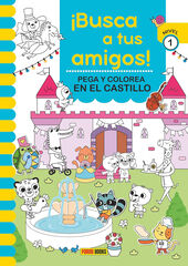 ¡Busca a tus amigos! En el castillo pega y colorea