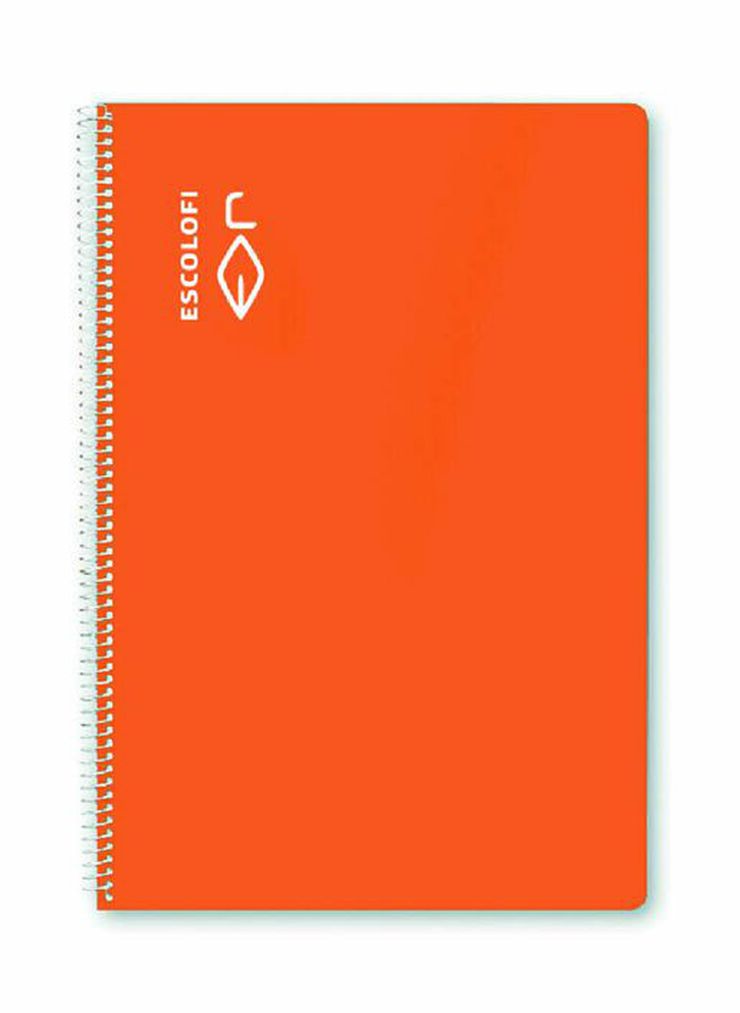 Libreta espiral Escolofi Folio 100 hojas cuadrícula 4x4 con margen naranja