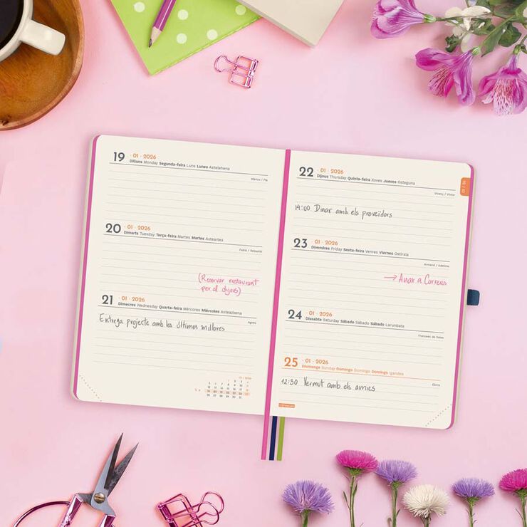 Agenda Finocam Design M4 sem/vista horizontal cat 2026 Imposible