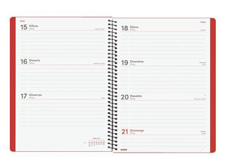 Agenda Finocam My Semana Vista Horizontal 2027 Catal&aacute;n Rojo