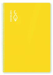Espiral A4 Escolofi 4x4/marge 80H amarillo
