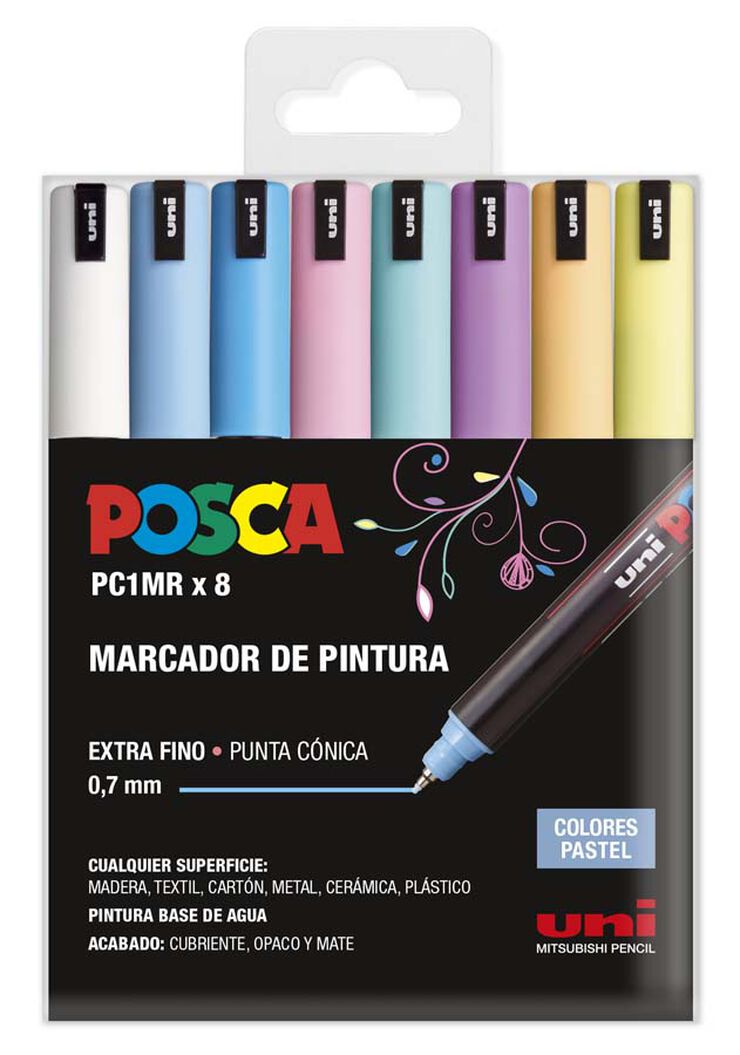 Retoladors Posca PC-1MR pastel 8 colors