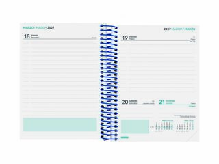 Agenda Escolar Cool | 1/8 Dia per P&agrave;gina, Castell&agrave; (2026-2027) &ndash; Blau