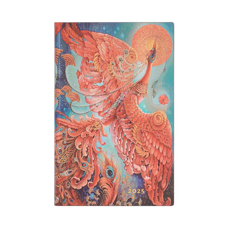 Agenda Paperblanks Flexi Pájaro de Fuego Maxi sem/vista castellano 2025