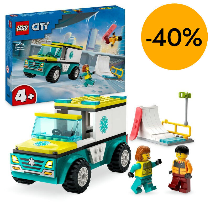 LEGO&reg; City Ambulancia de Emergencias y Chico con Snowboard 60403