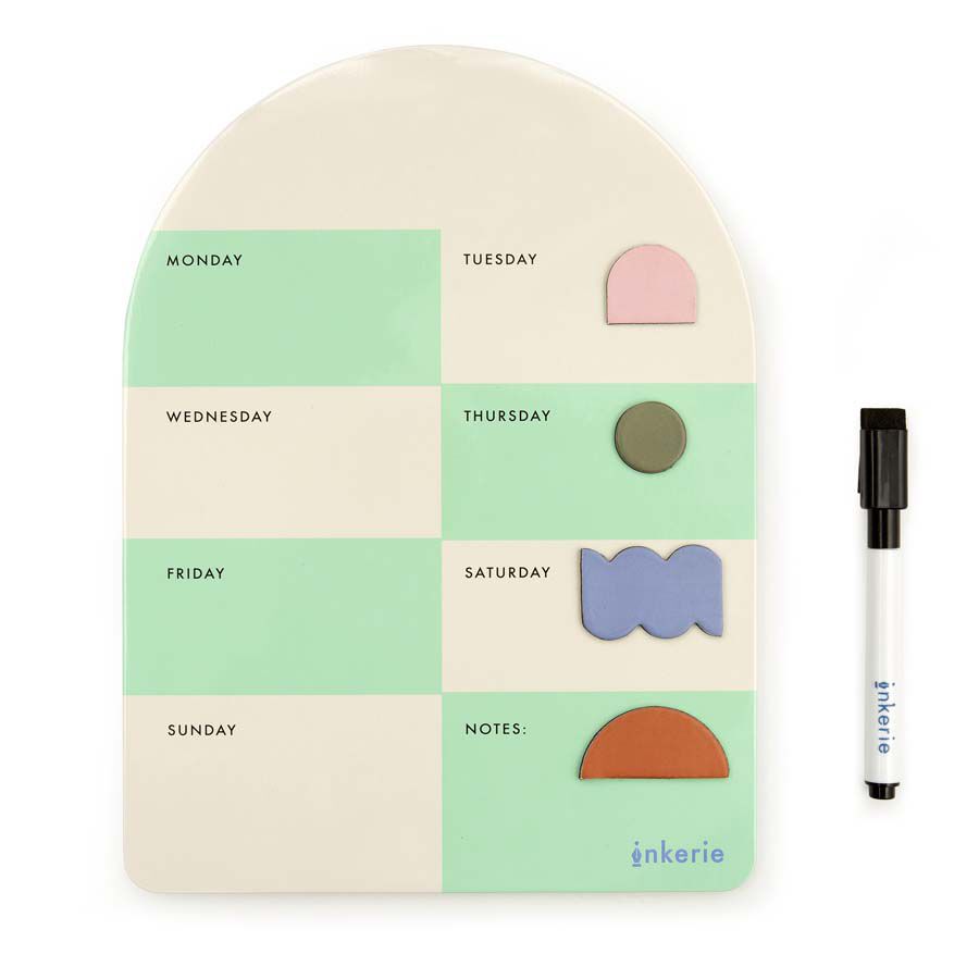 Pizarra semana magn&eacute;tica Inkerie verde