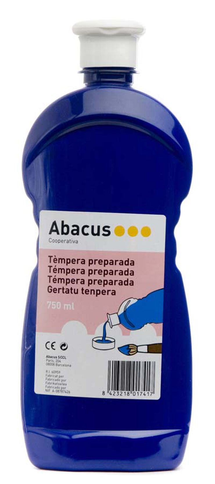 Tèmpera preparada Abacus 750ml blau fosc