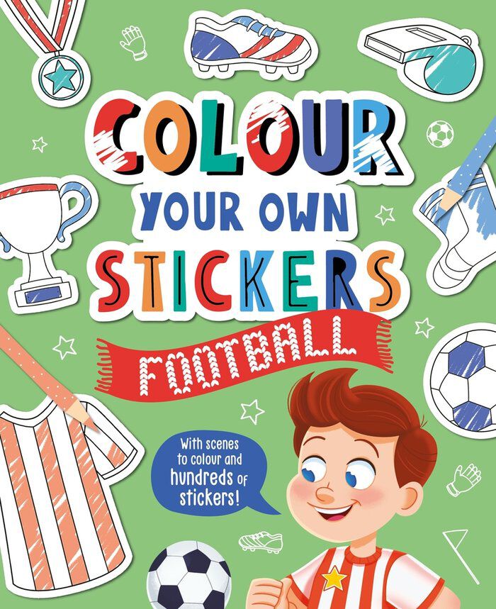 Colour your own stickers: Football