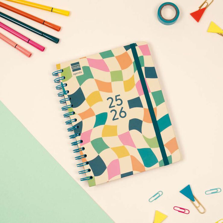 Agenda Finocam escolar Cosmo 1/4  setm/vista cat 2025-26 kai