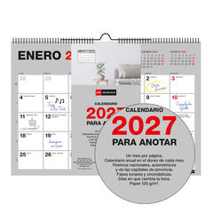 Calendario Miquelrius Pared 21x15 Castellano 2027 B&aacute;sico