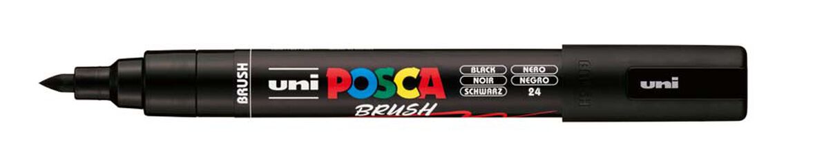 Marcador Posca PC-5BR pincel 1-4mm negro