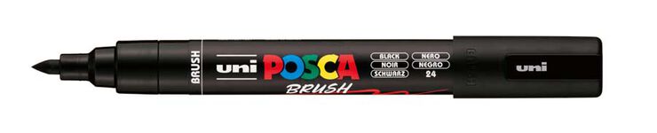 Marcador Posca PC-5BR pincel 1-4mm negro