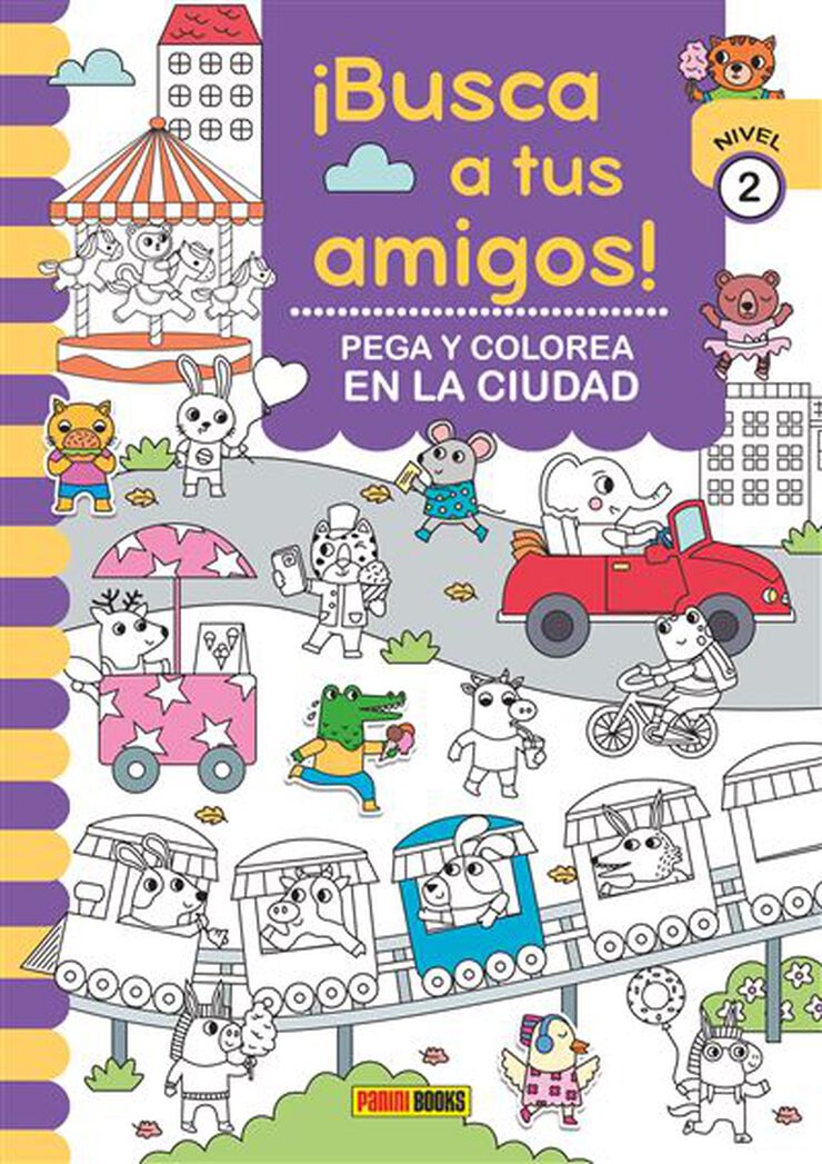 ¡Busca a tus amigos! En la ciudad pega y colorea