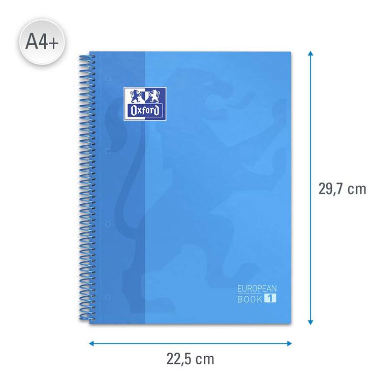 Notebook Oxford EuropeanBook 1 A4 80 hojas 5x5 turquesa