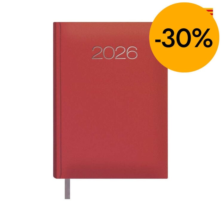 Agenda Dohe Lisboa 14x20 d&iacute;a/p&aacute;g catal&aacute;n 2026 rojo