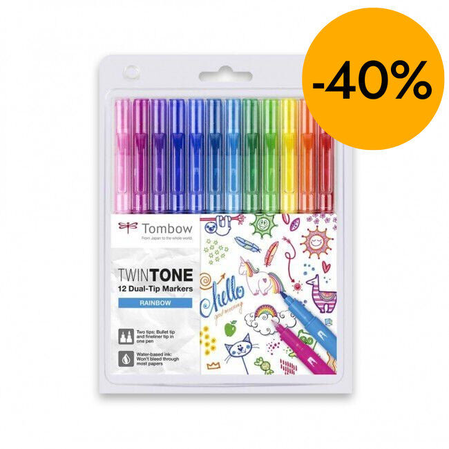 Retoladors Tombow TwinTone Dual arc Sant Mart&iacute; 12 colors