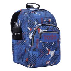 Mochila Totto Acuareles Azul Futbolistas