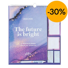Planificador 16 meses mes/vista mult 2025-26 Glitter