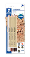 Lápices Staedtler Mars Lumograph Sepia pastel 6 colores
