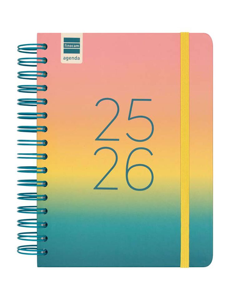 Agenda Finocam escolar Cosmo 1/4  día/pág cat 2025-26 iris