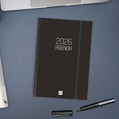 Agenda Finocam Opaque E11 sem/vista vertical cas 2026 negro