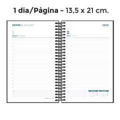 Agenda espiral Senfort A5 dia/pàg català 2025 marbre