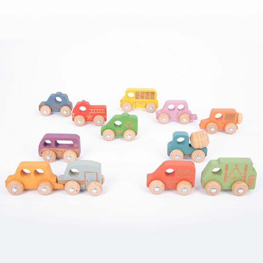 Vehicles de fusta rainbow