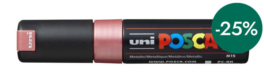 Retolador Posca PC-8K 8mm vermell metall