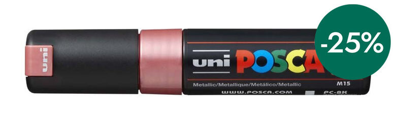 Rotulador Posca PC-8K 8mm rojo metal