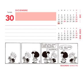Calendari taula Mafalda turquesa cast 2024