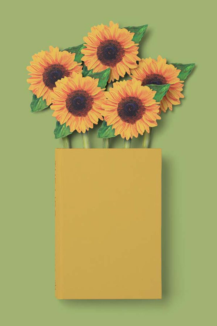 Punto de Libro Girasol pintado