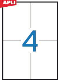 Etiquetas adhesivas A4 Apli 105x148mm 100 hojas