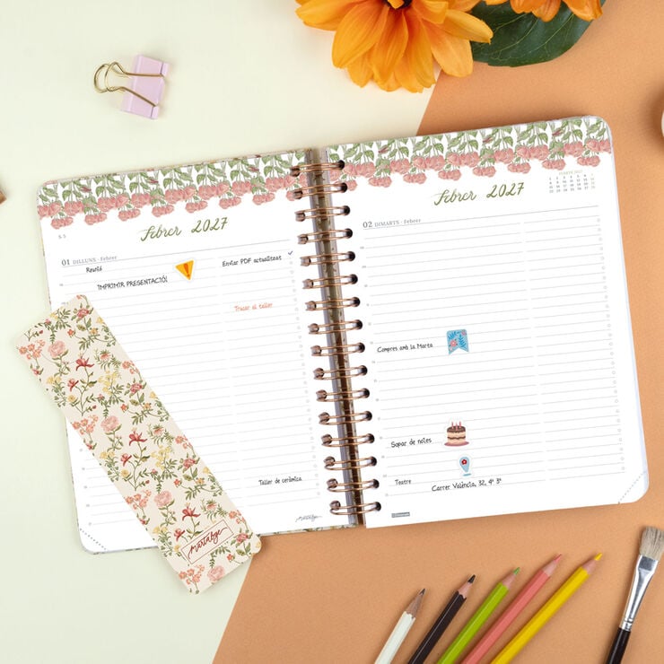 Agenda Finocam Marta BGE D&iacute;a P&aacute;gina 2027 Catal&aacute;n Rosa